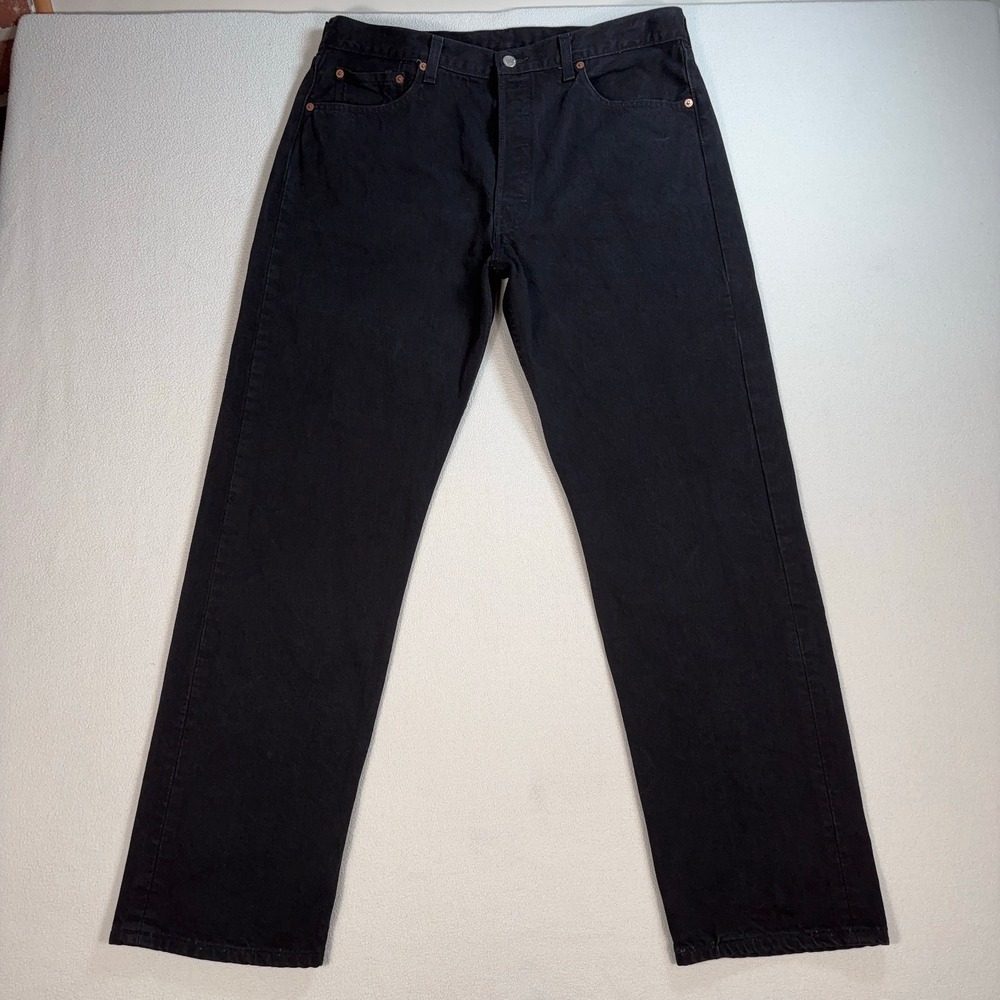 VTG Levi's 501 Jeans Men's 38 (actually 36x31) Black Cotton Straight Button Fly